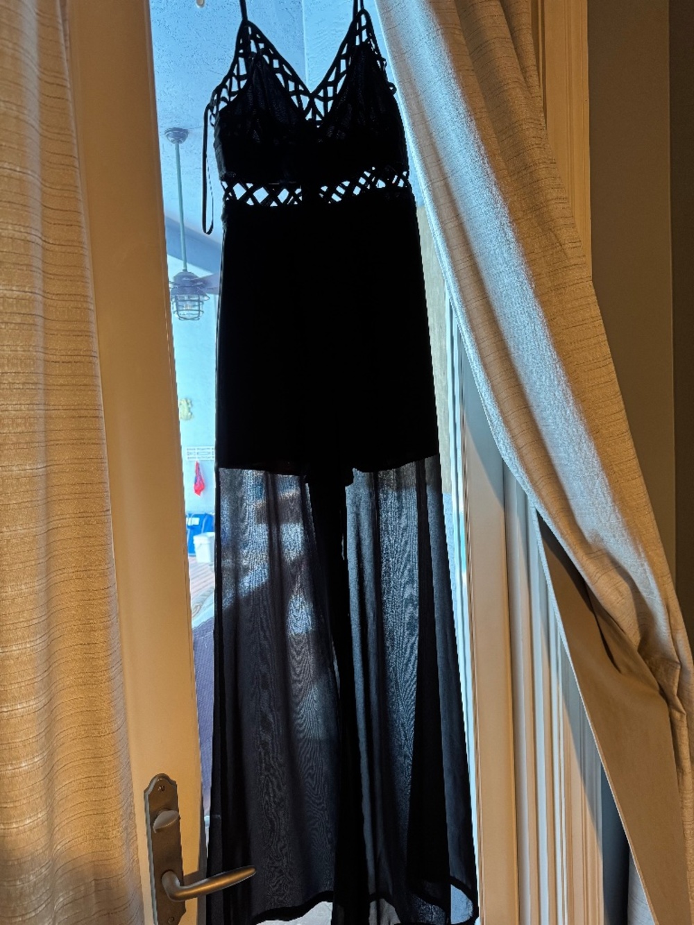 Bebe black shear shorts onesie jumper